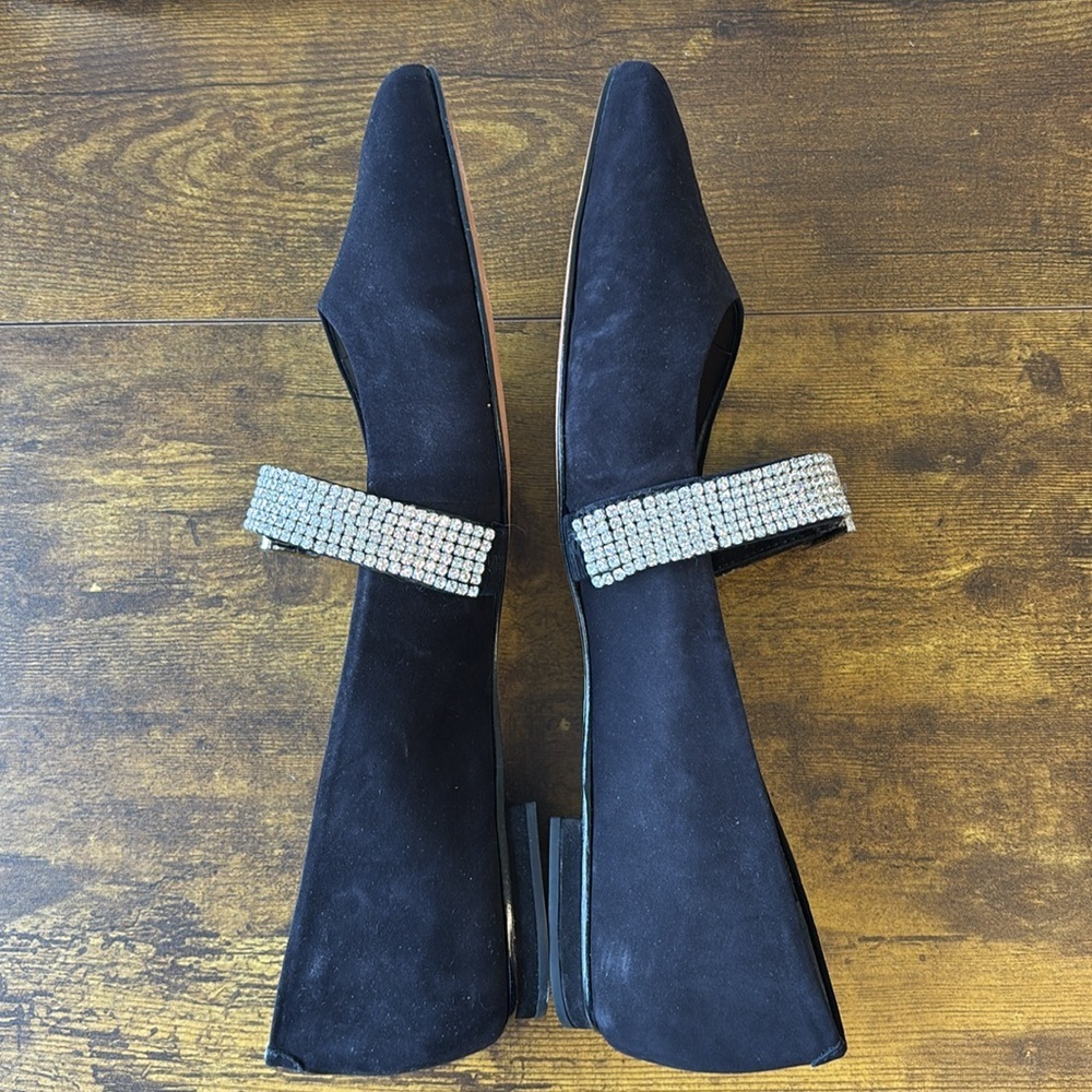 SCHUTZ Black Nubuck Tishara Flats 9 - Picture 7 of 9